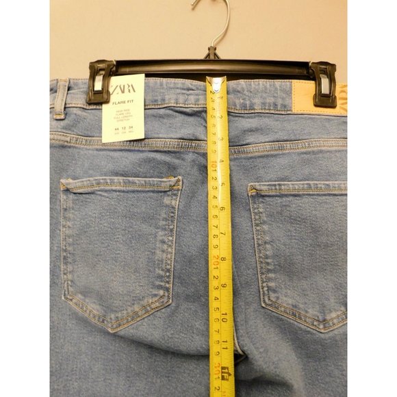 NWT Zara Size 12 Womens Flare Leg Blue Jeans #X-3-22 - Picture 11 of 13